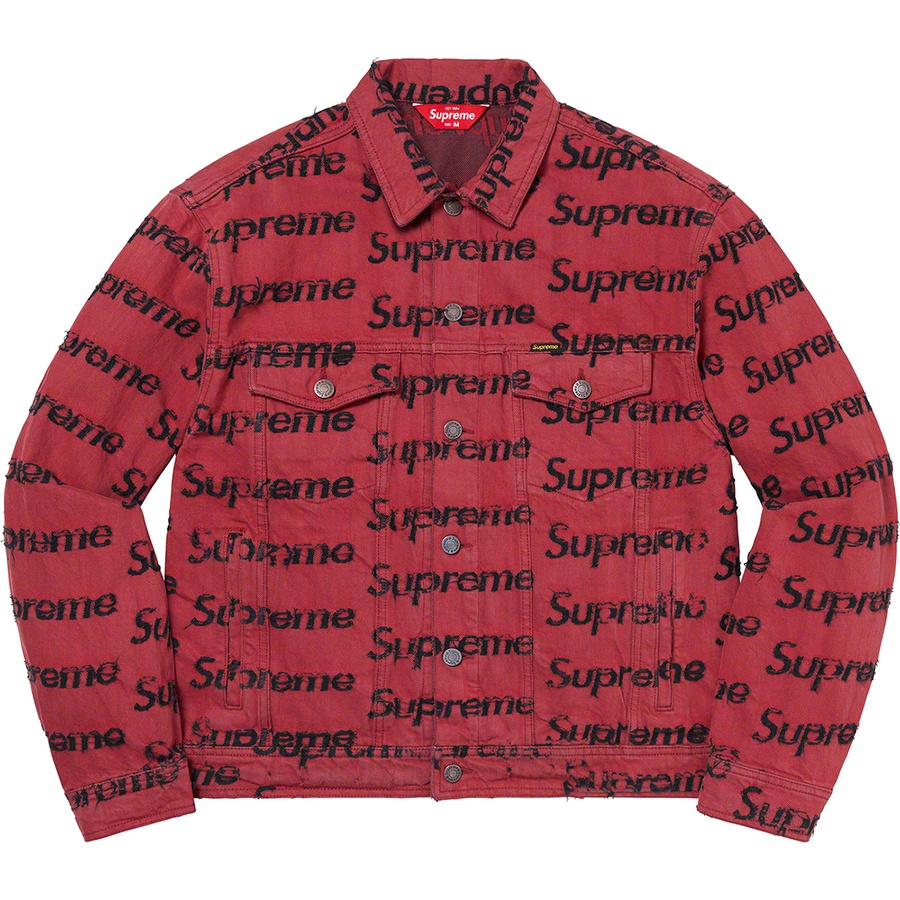 supreme frayed logo denim jacket