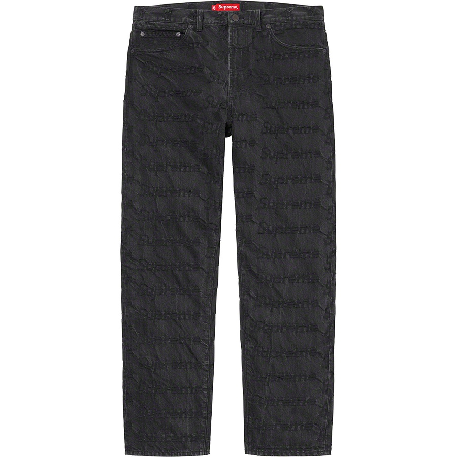 supreme frayed logos regular jean