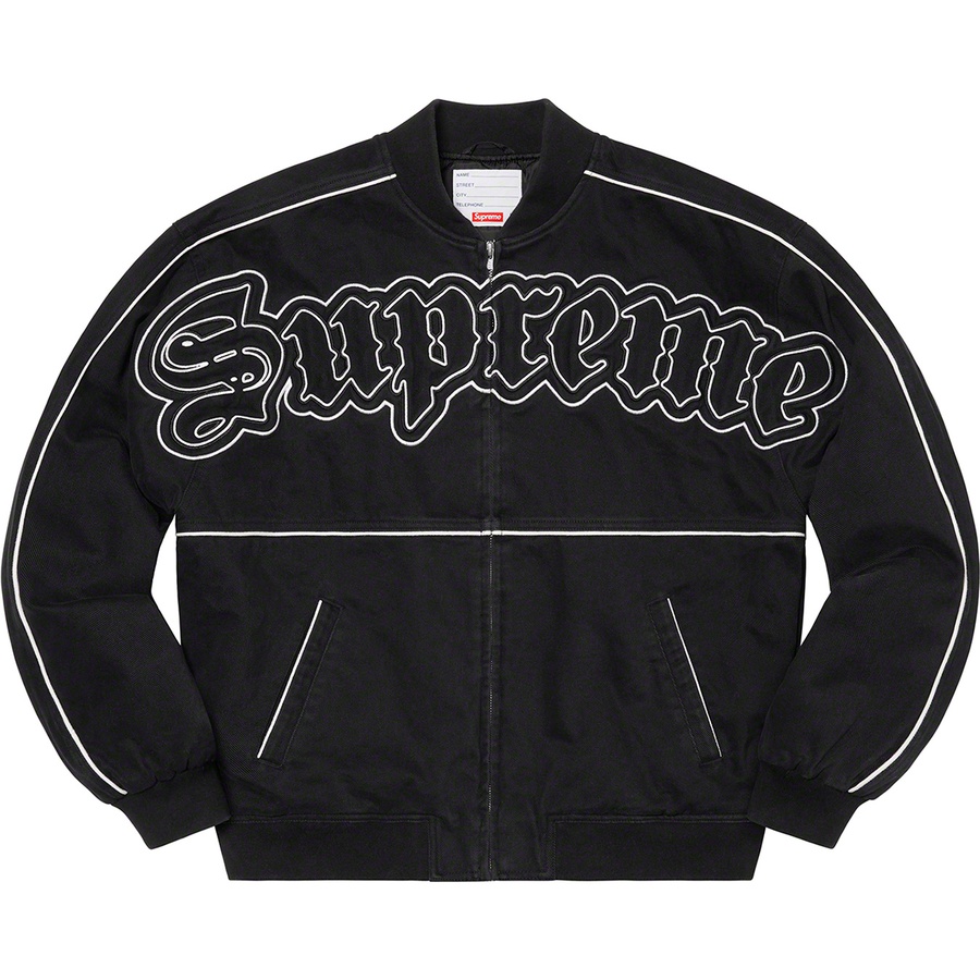 supreme twill old english varsity jacket