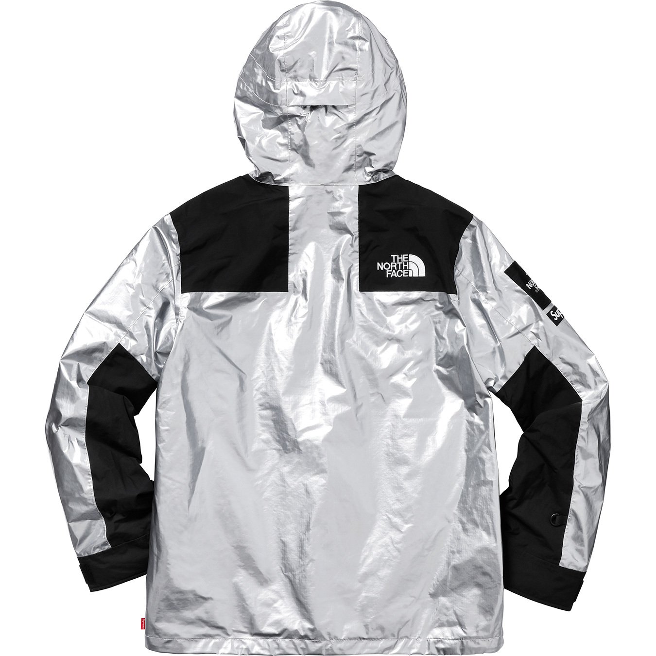 north face supreme jacket silver