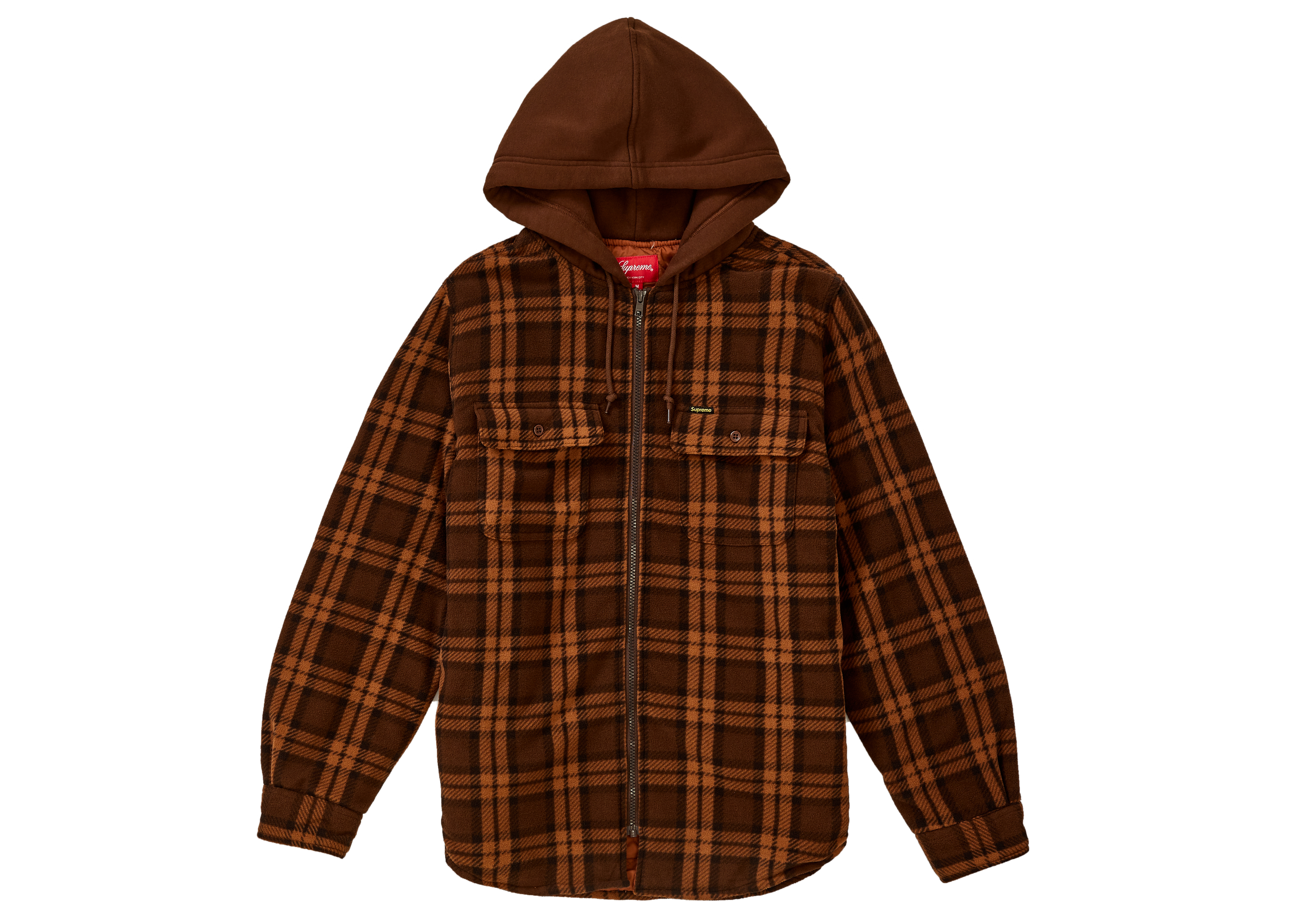 supreme hooded plaid work shirt