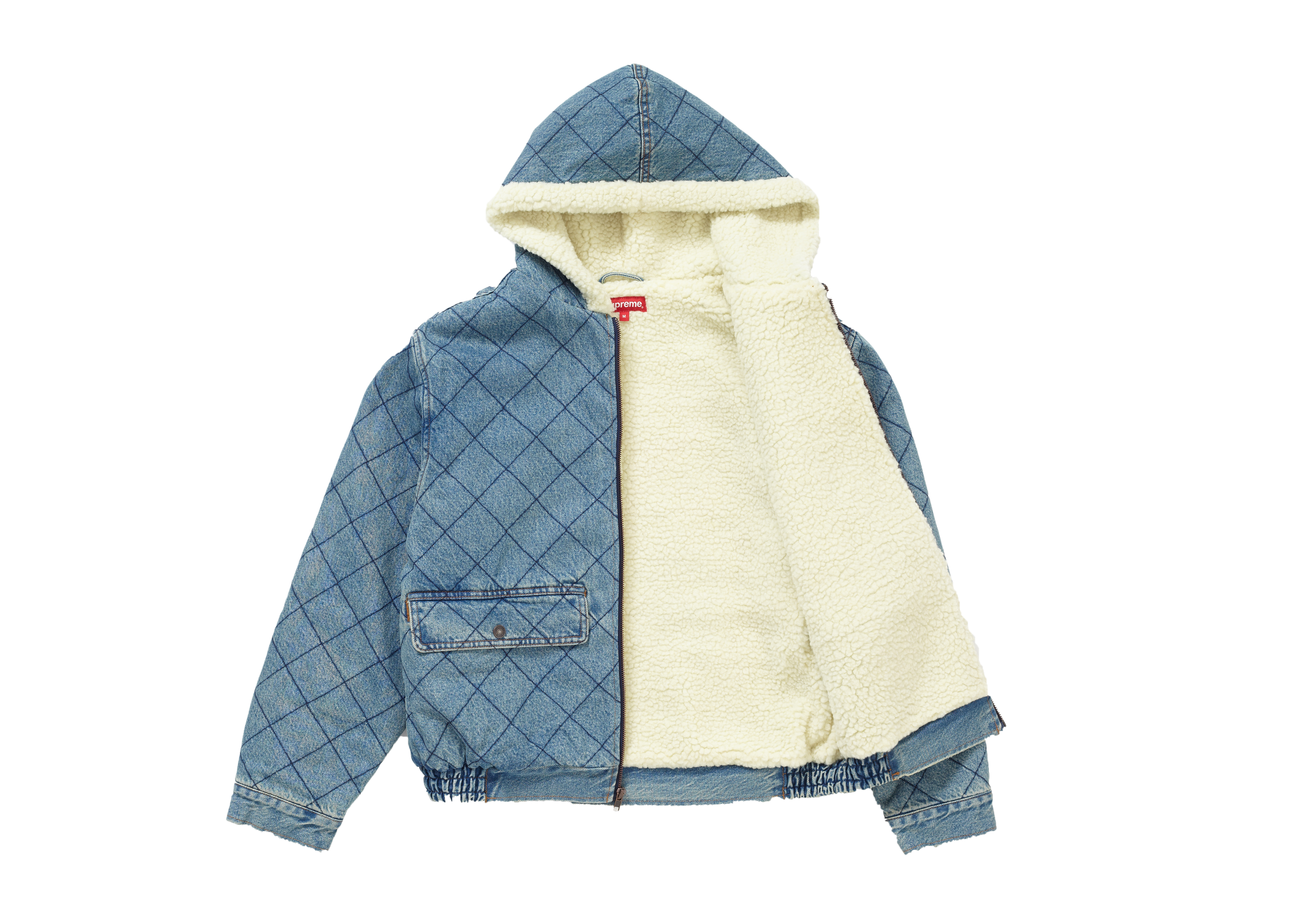 quilted denim pilot jacket