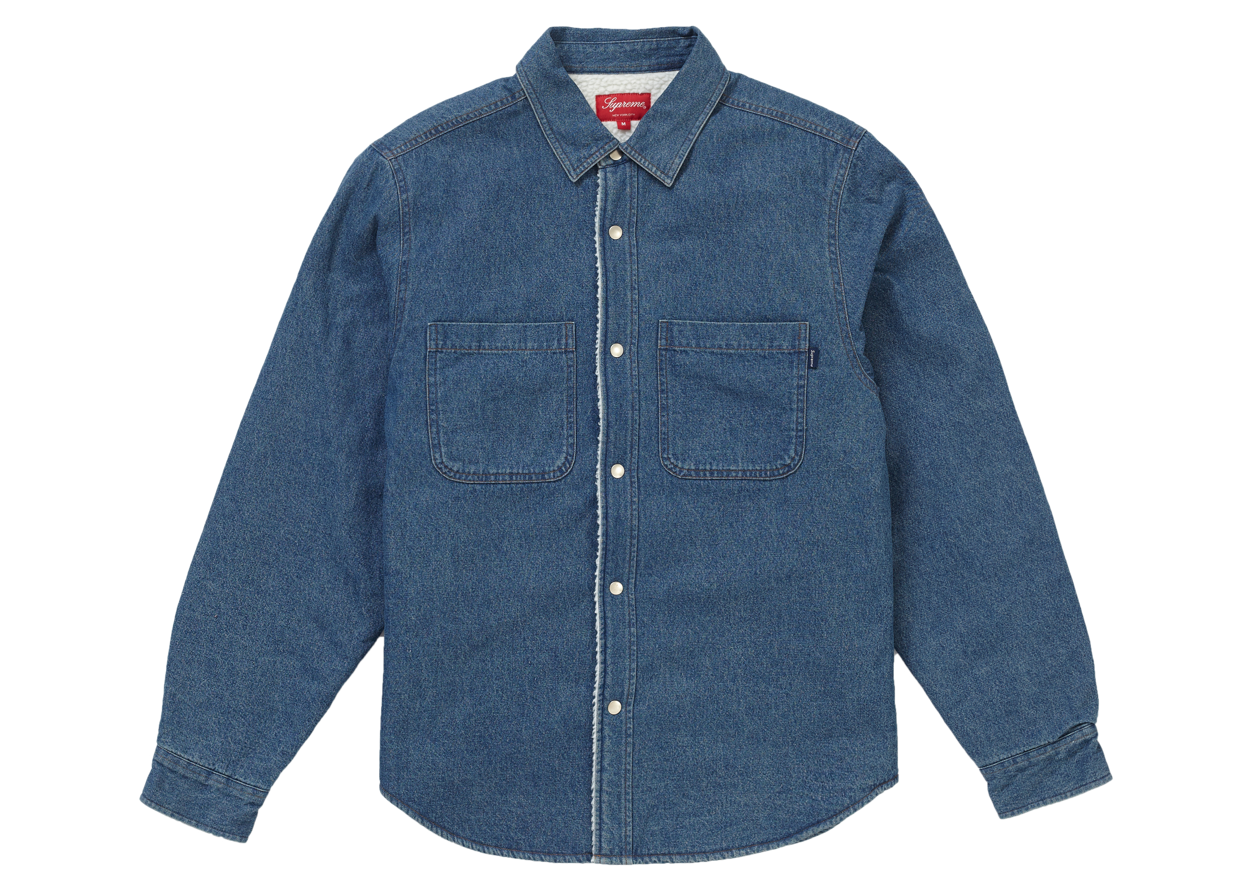 supreme sherpa lined denim shirt