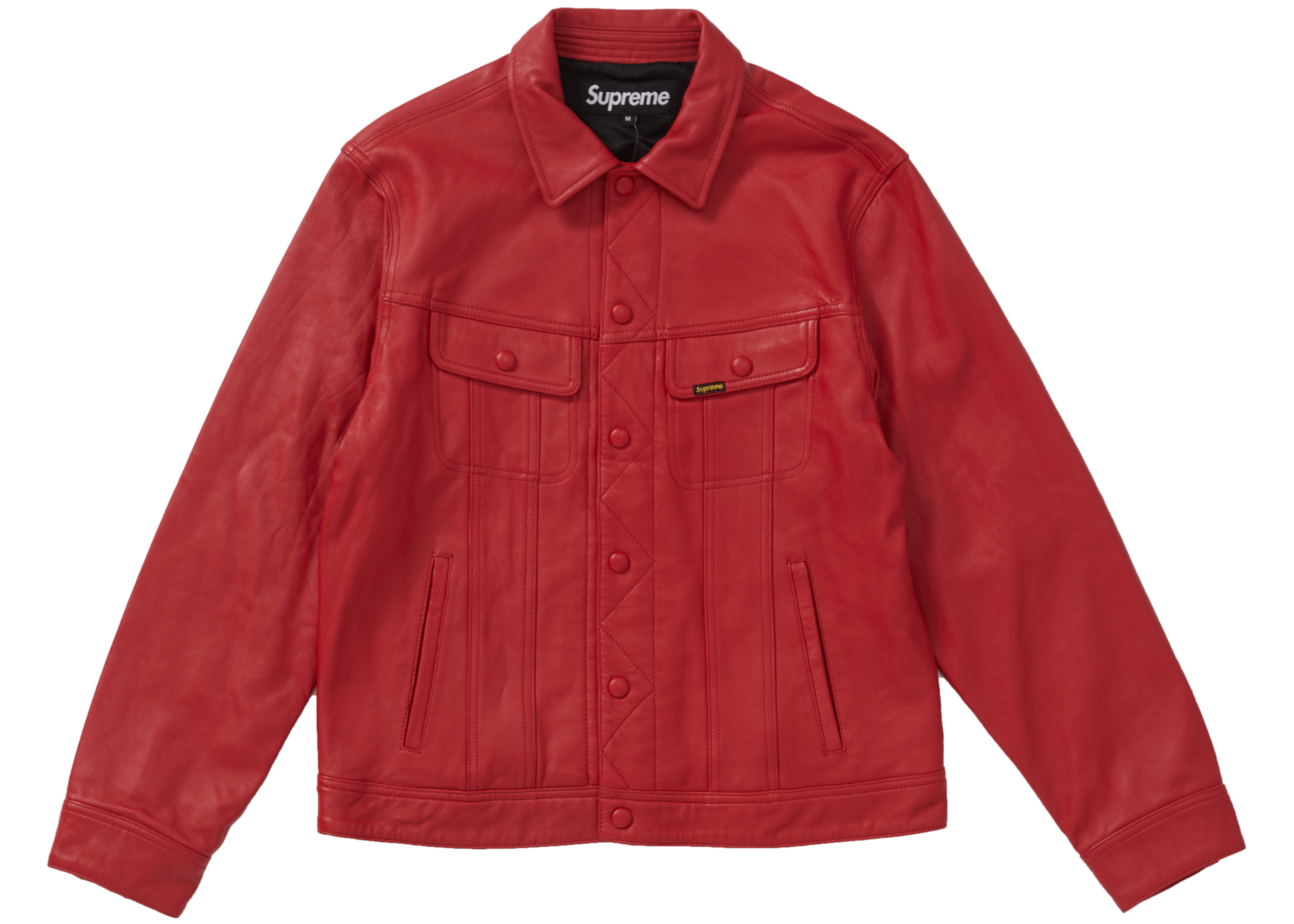 trucker jacket red