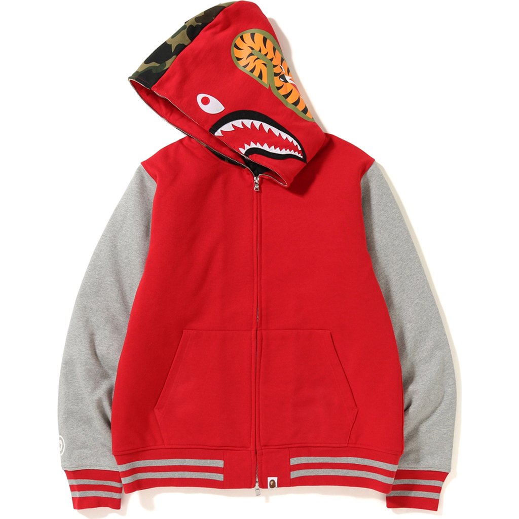 bape varsity jacket red