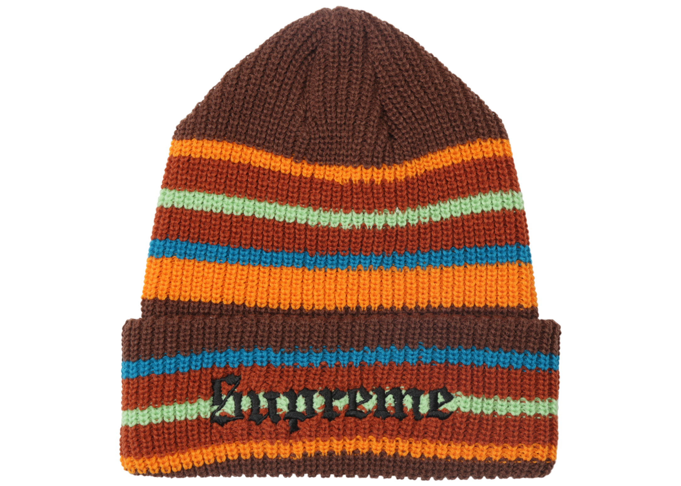 supreme bright stripe beanie