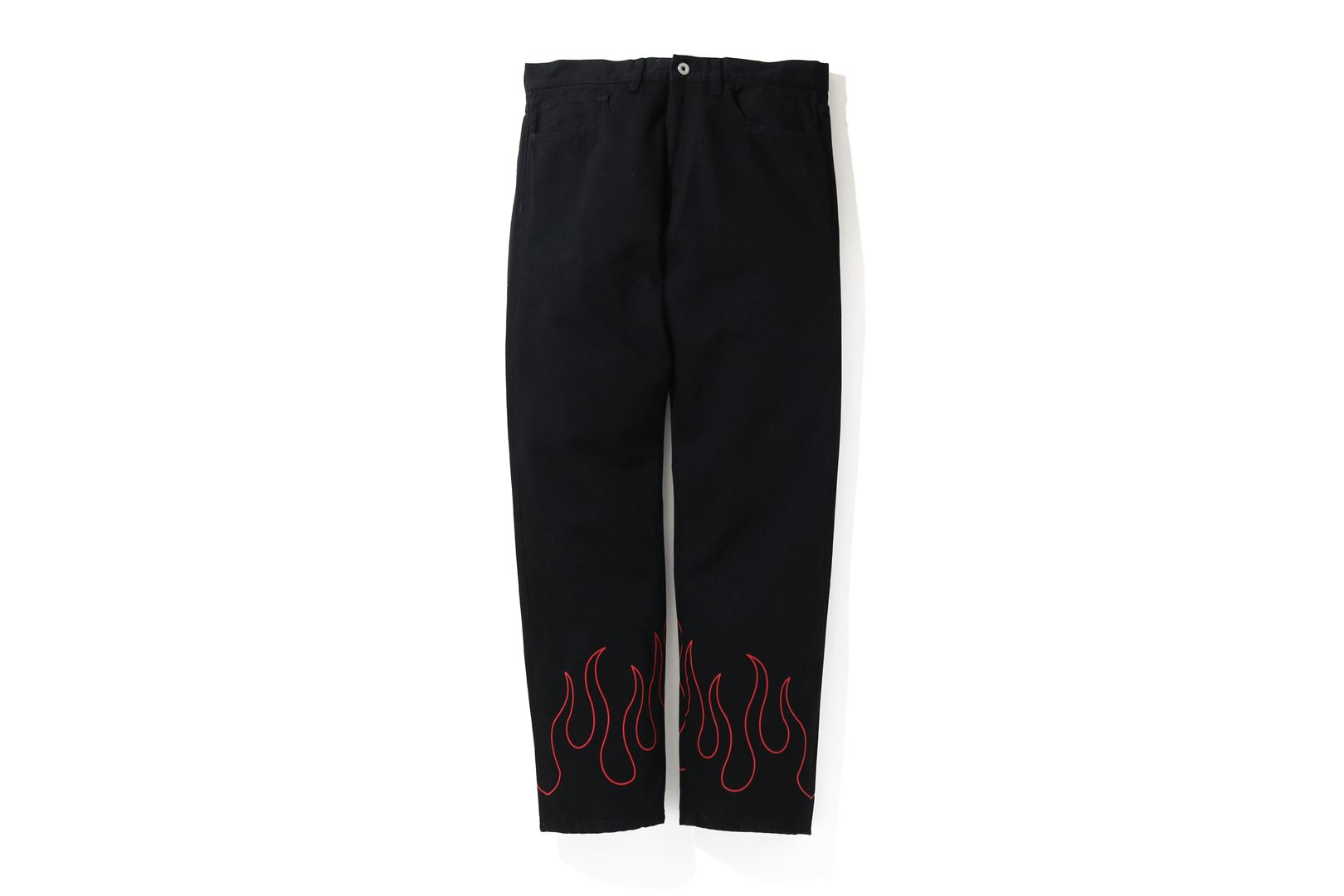 BAPE Flame Denim Pants Black - Novelship