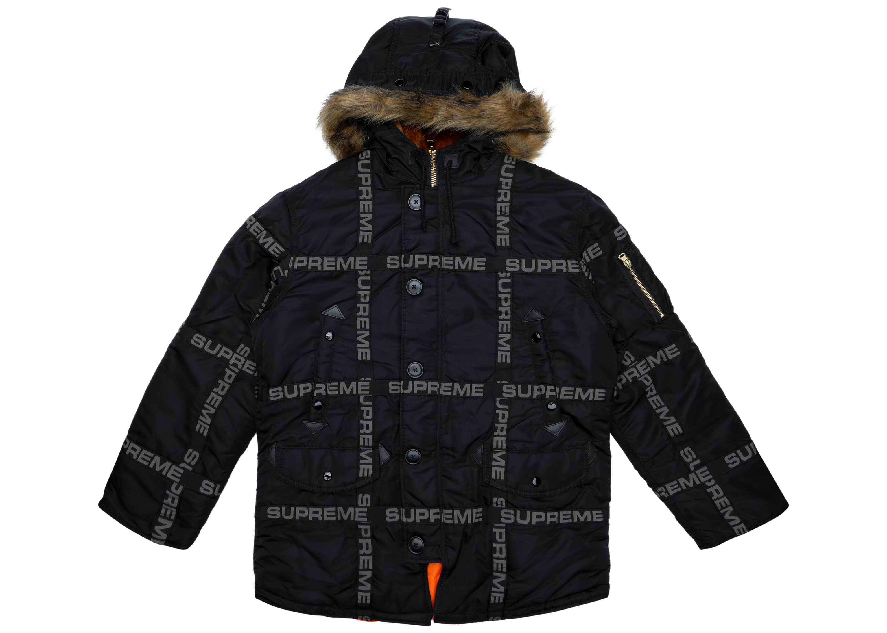 supreme black parka