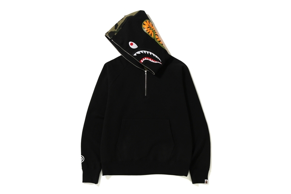 bape half zip pullover hoodie