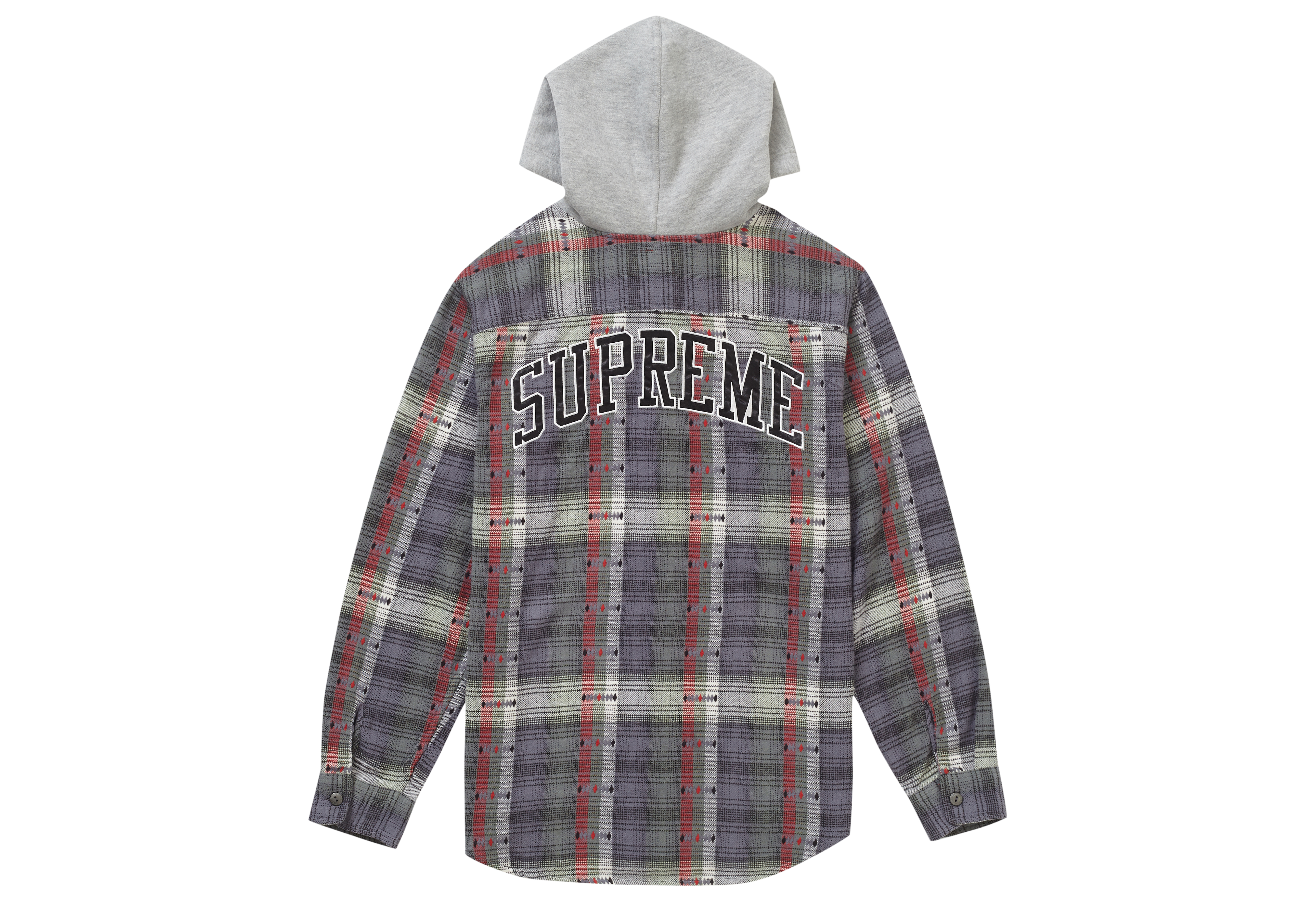 supreme hooded jacquard flannel shirt