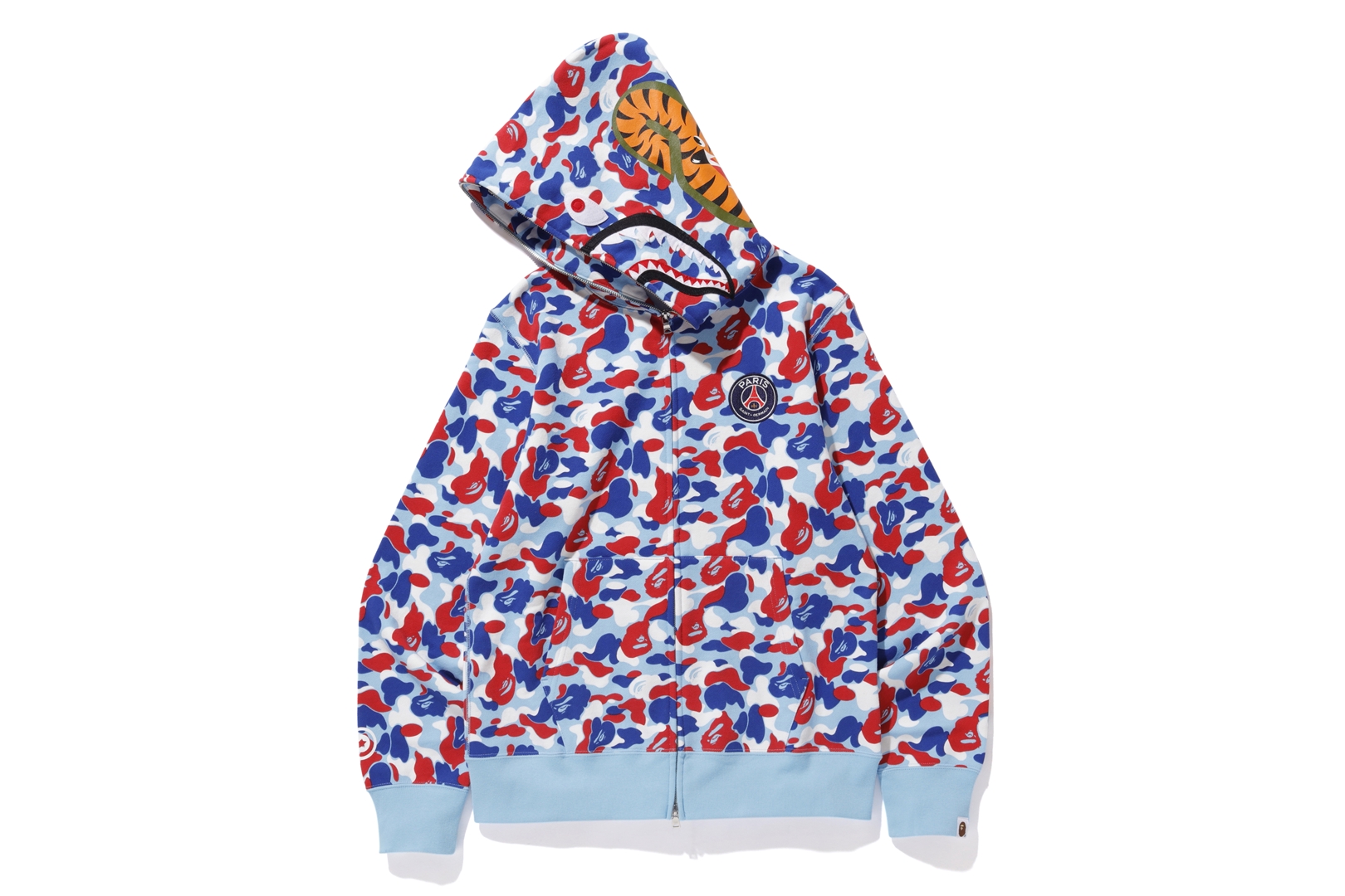 bape x psg shark full zip hoodie