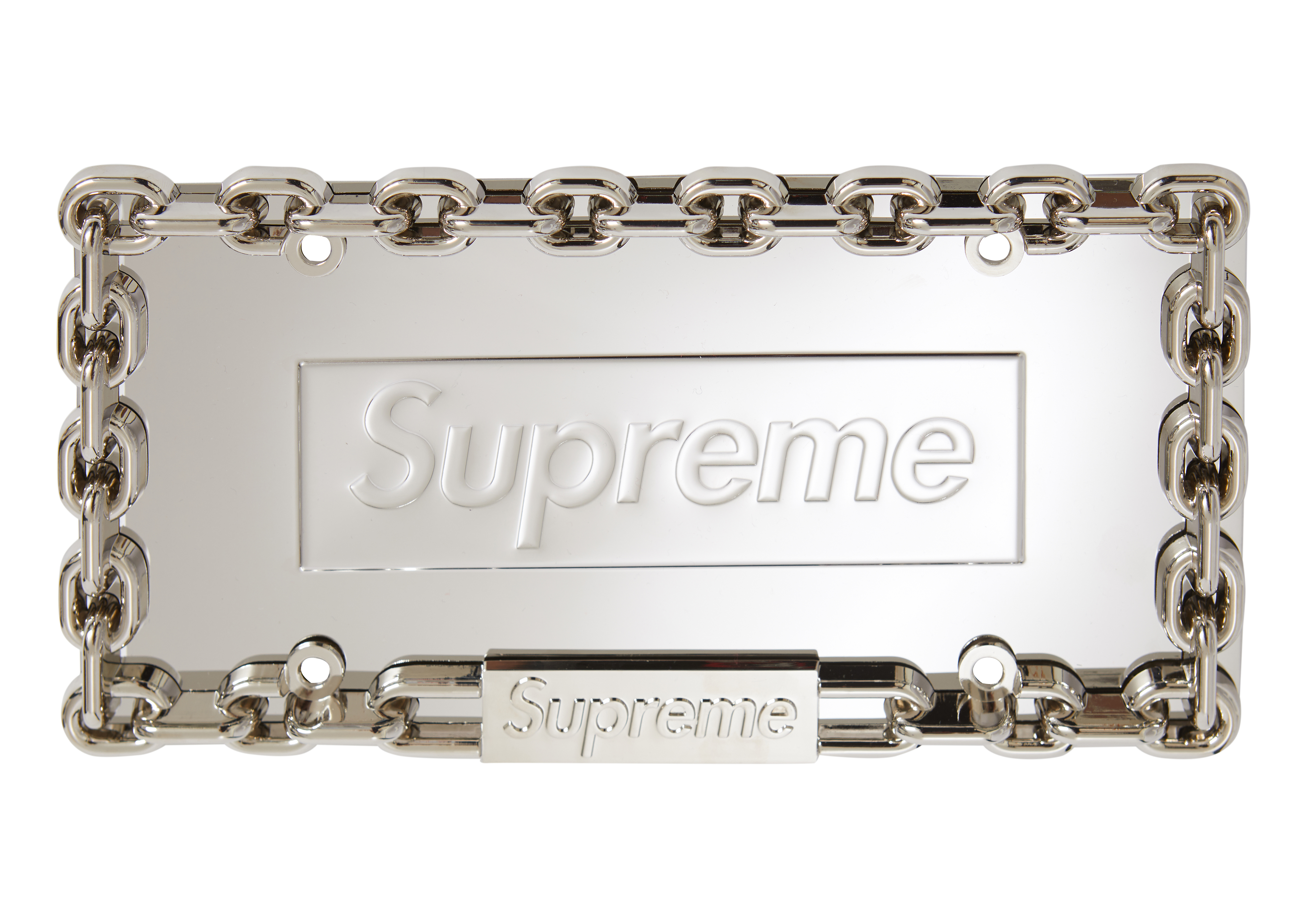 supreme chain license plate frame