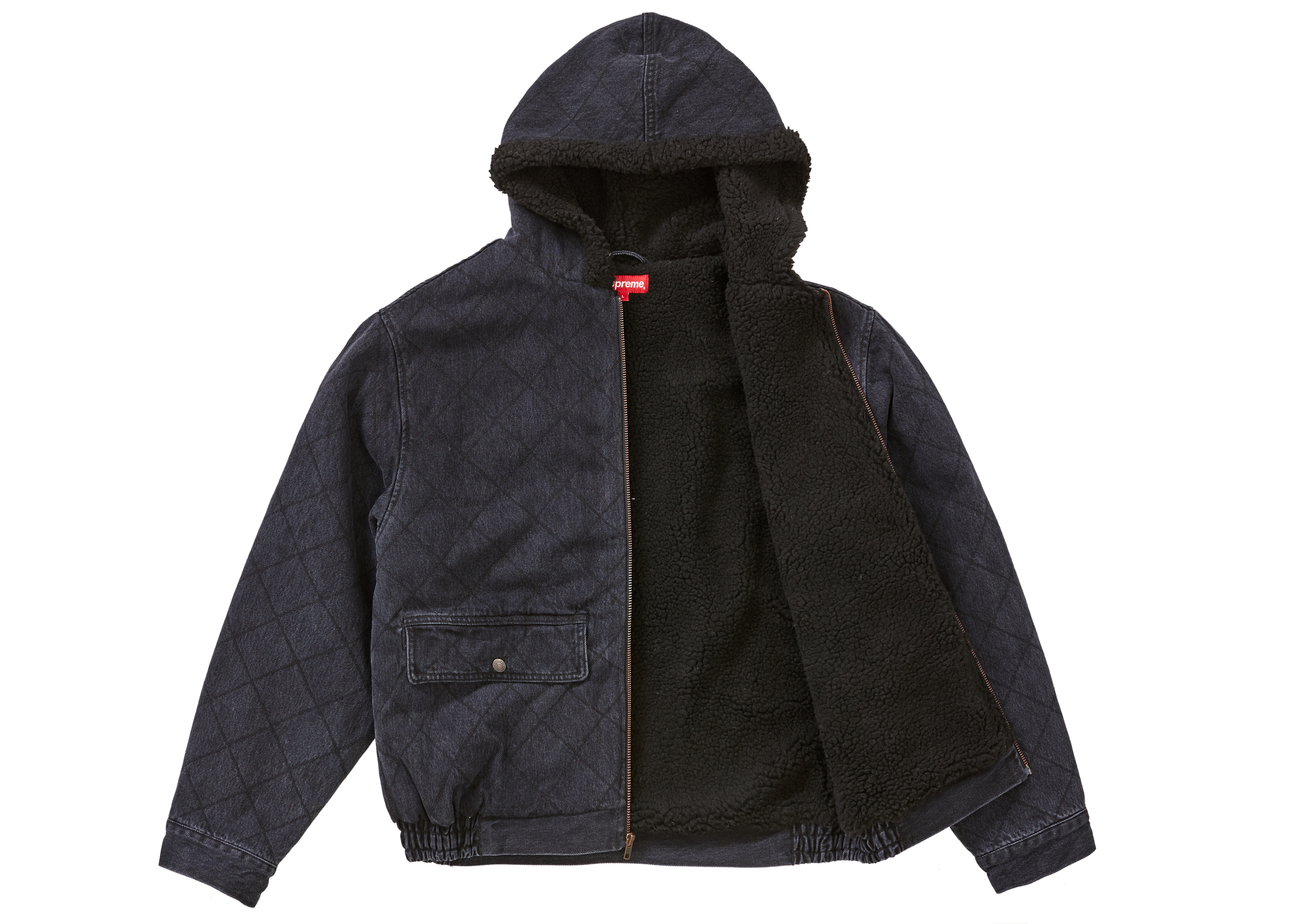 supreme quilted denim pilot jacket