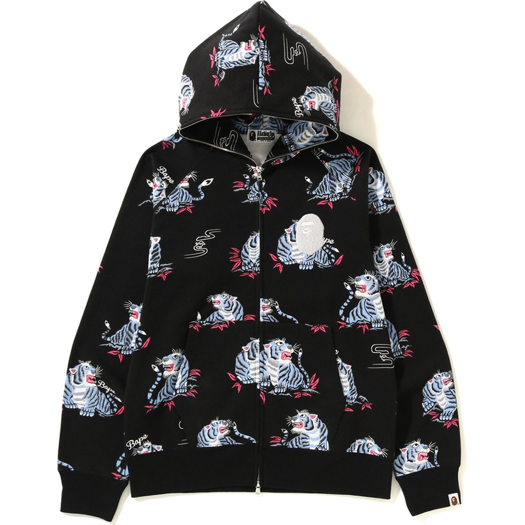 bape tiger hoodie black