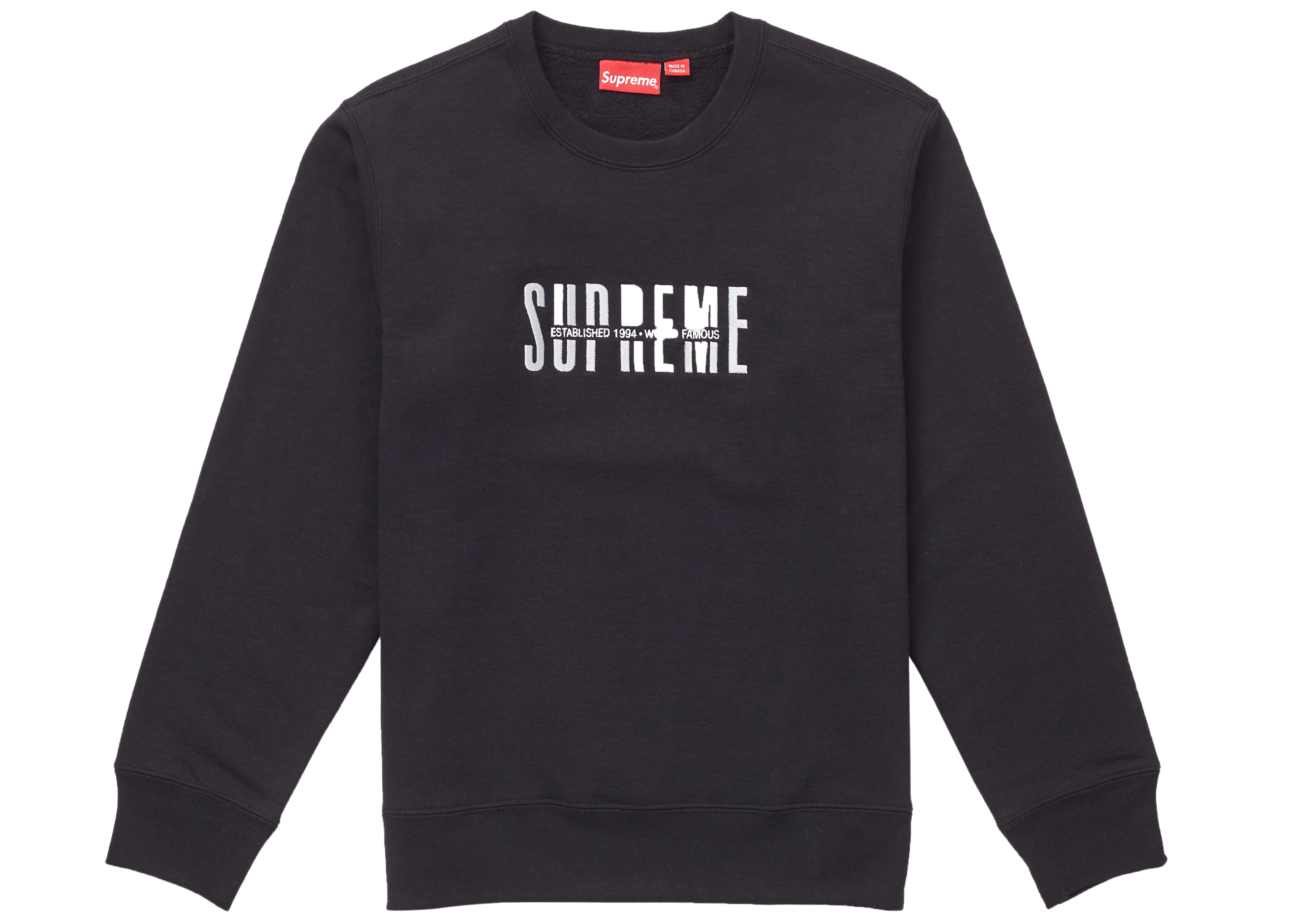 supreme underline crewneck black