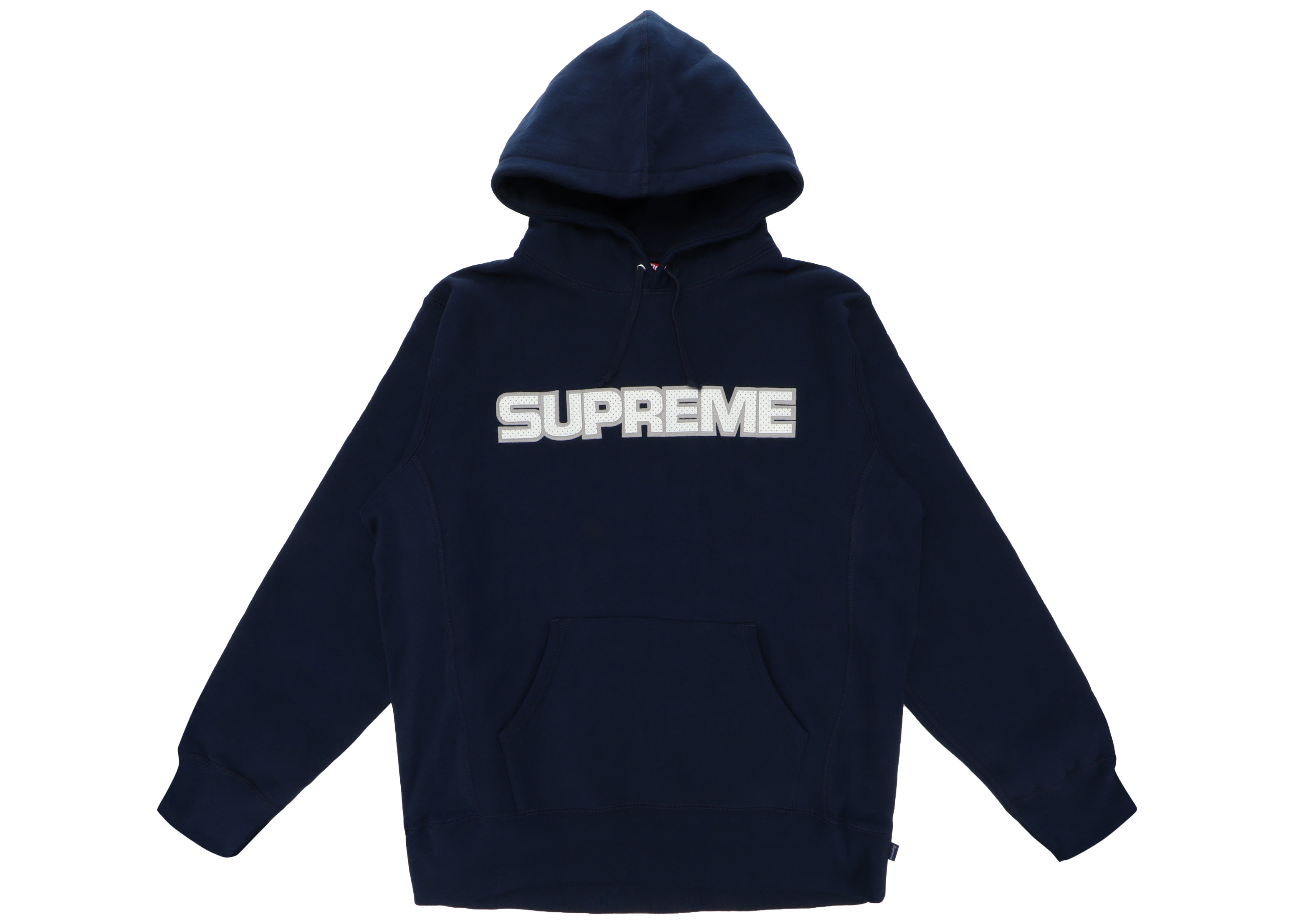 supreme perforated leather hooded sweatshirt