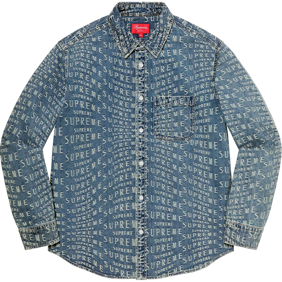 warp jacquard logos denim shirt