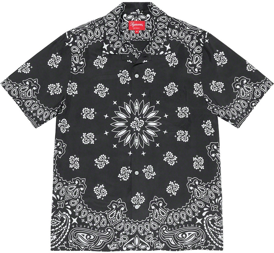 Supreme Bandana Silk S/S Shirt Black