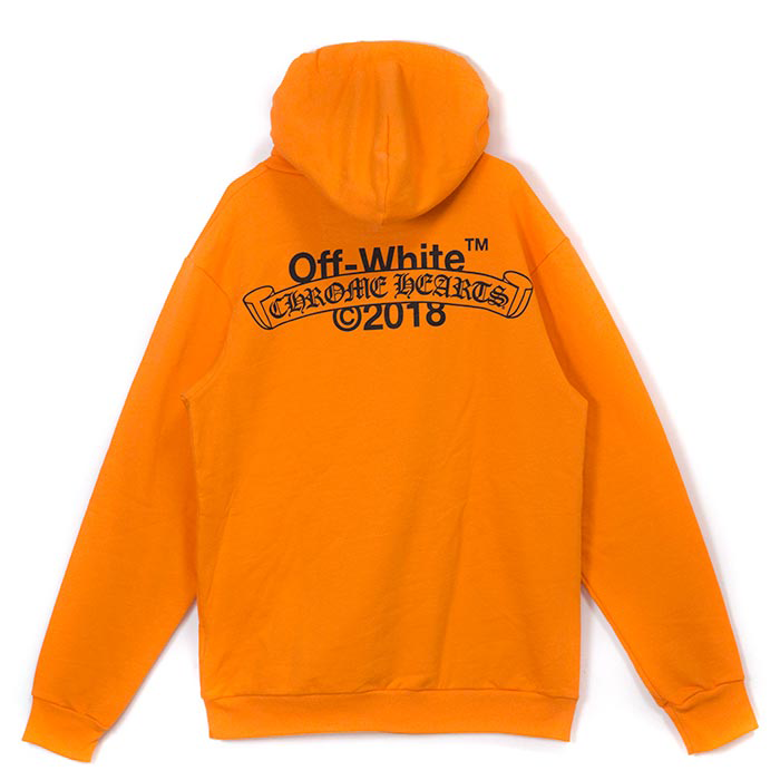 off white chrome hearts orange hoodie