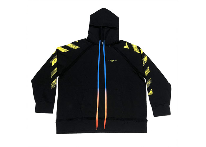 Off‑White Yellow Acrylic Arrow Logo Hoodie Black Novelship