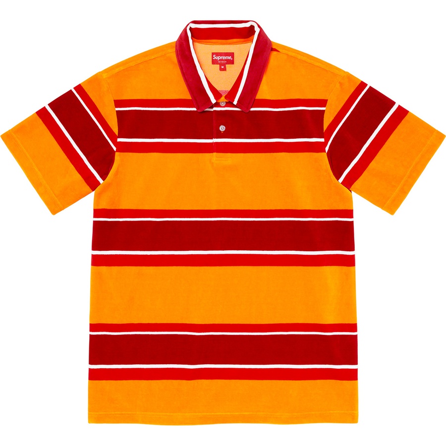 stripe velour polo supreme