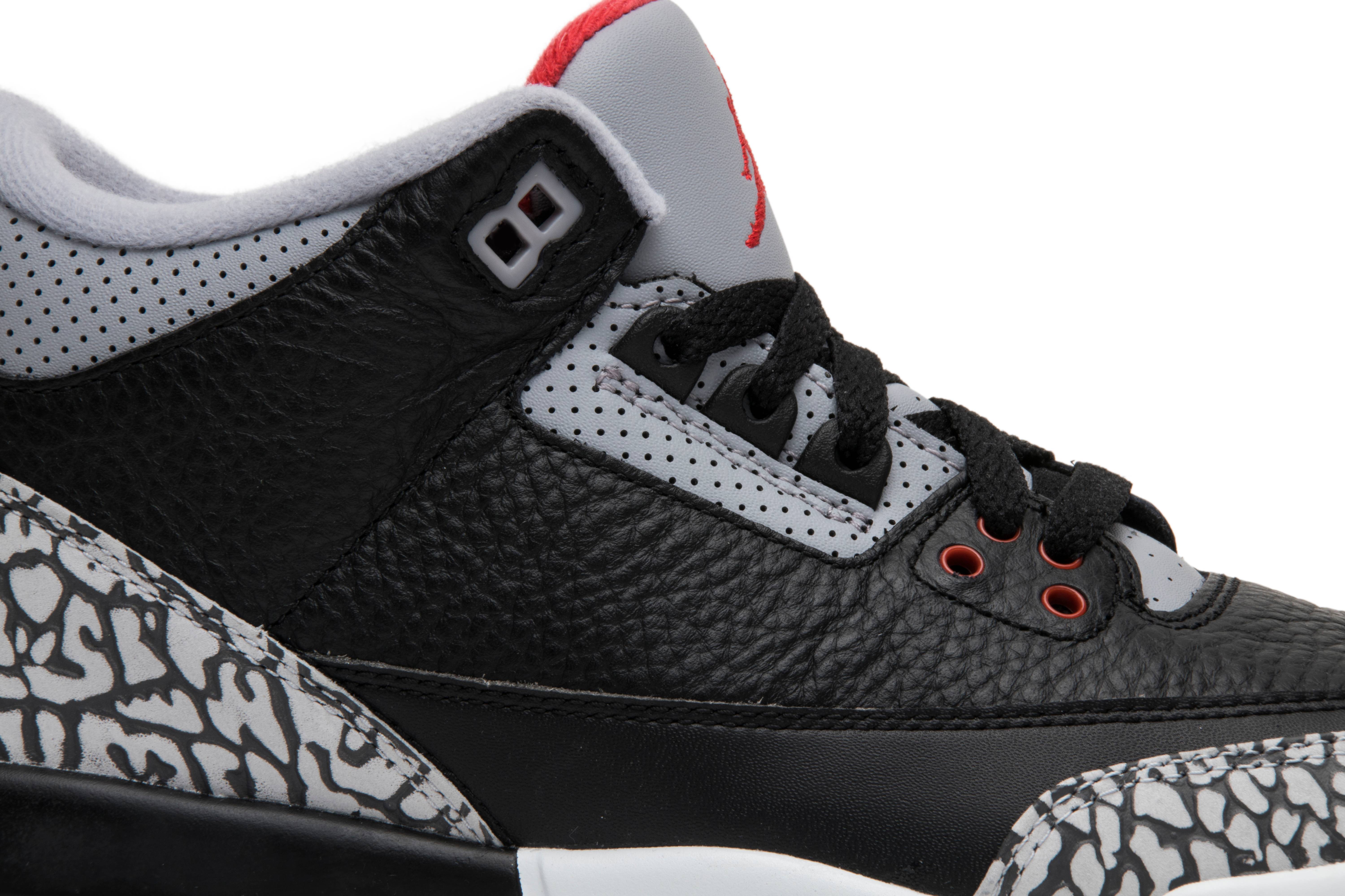 jordan retro 3 black cement 2018