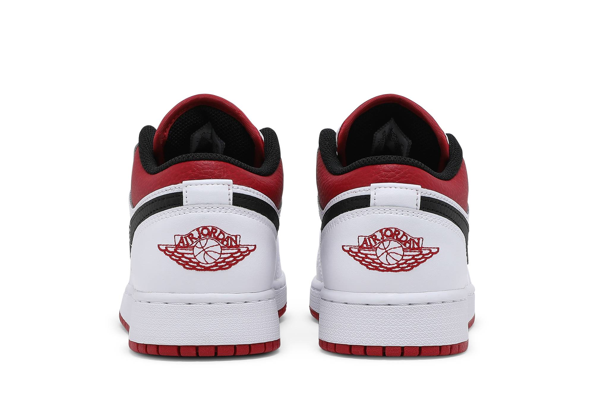 jordan 1 low black white gym red