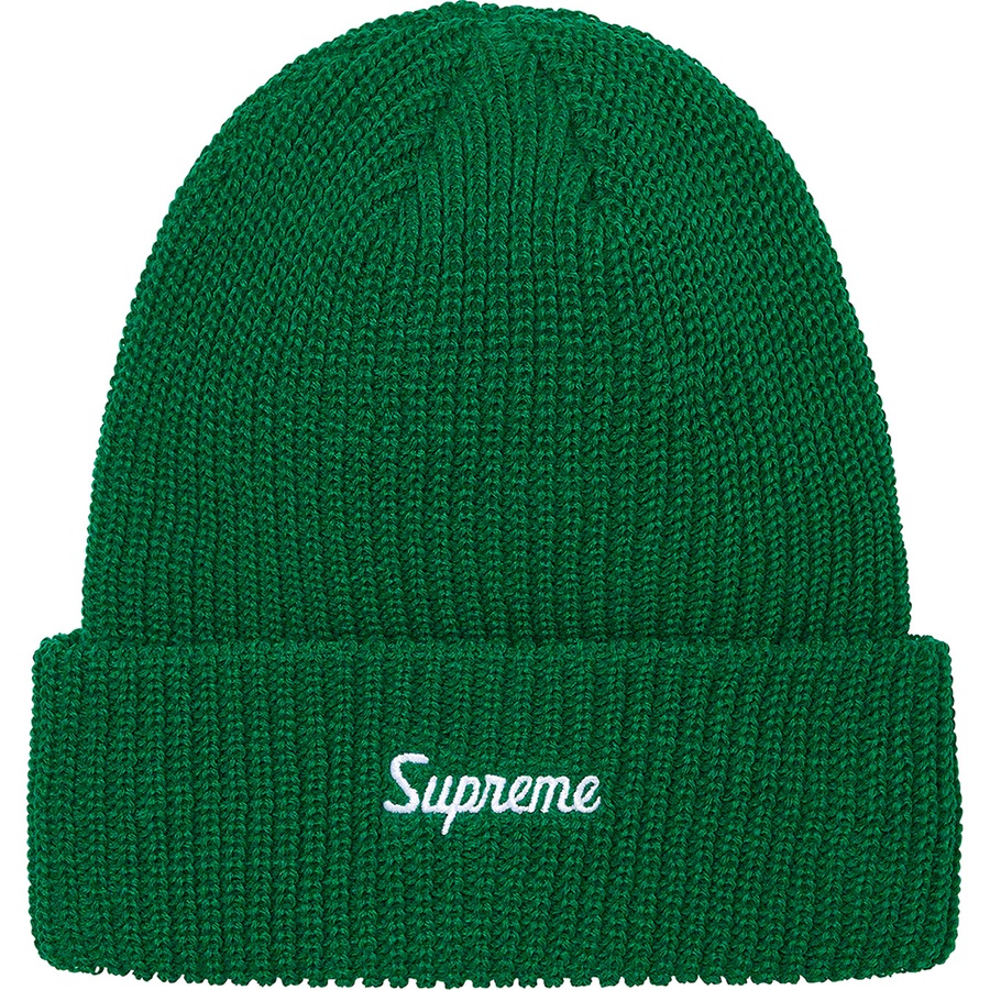 supreme loose gauge beanie green