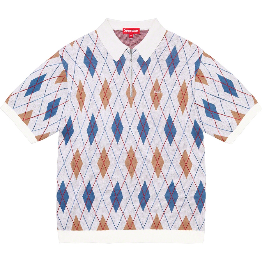 argyle zip polo