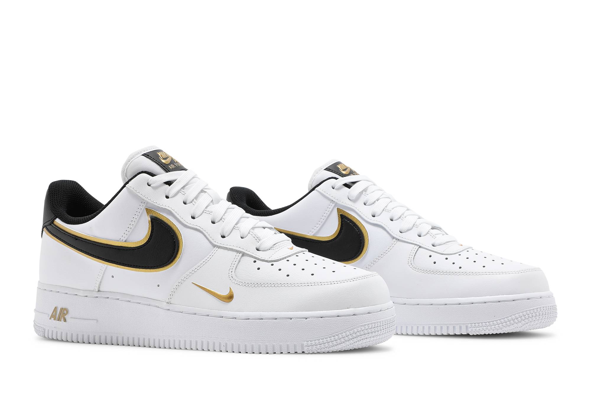 nike air force 1 07 lv8 white black metallic gold