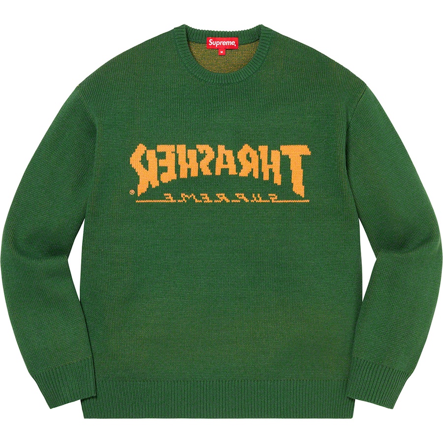 supreme thrasher sweater green