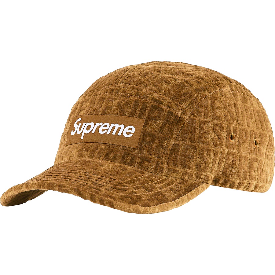 supreme velvet pattern camp cap