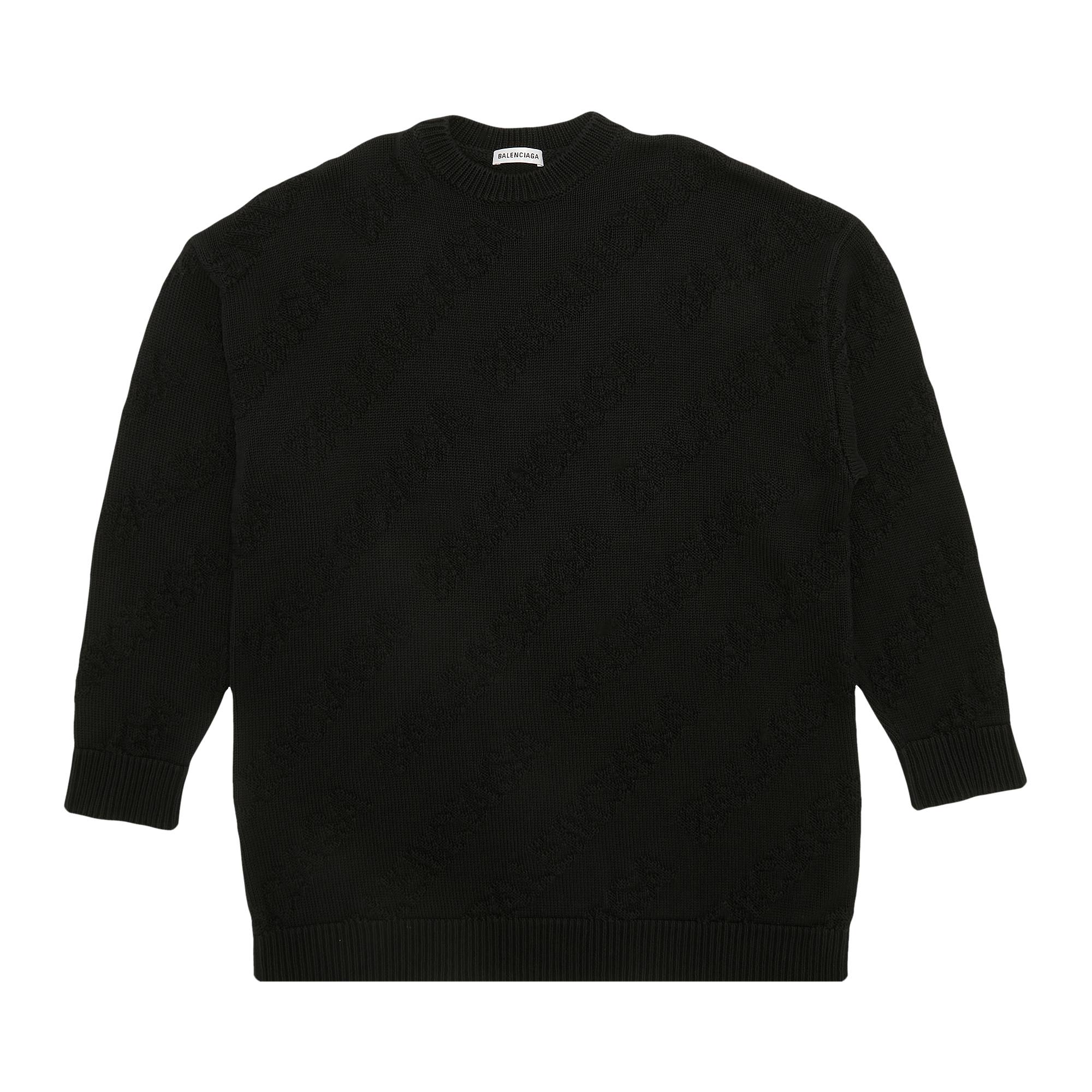 balenciaga jacquard logo crewneck sweater