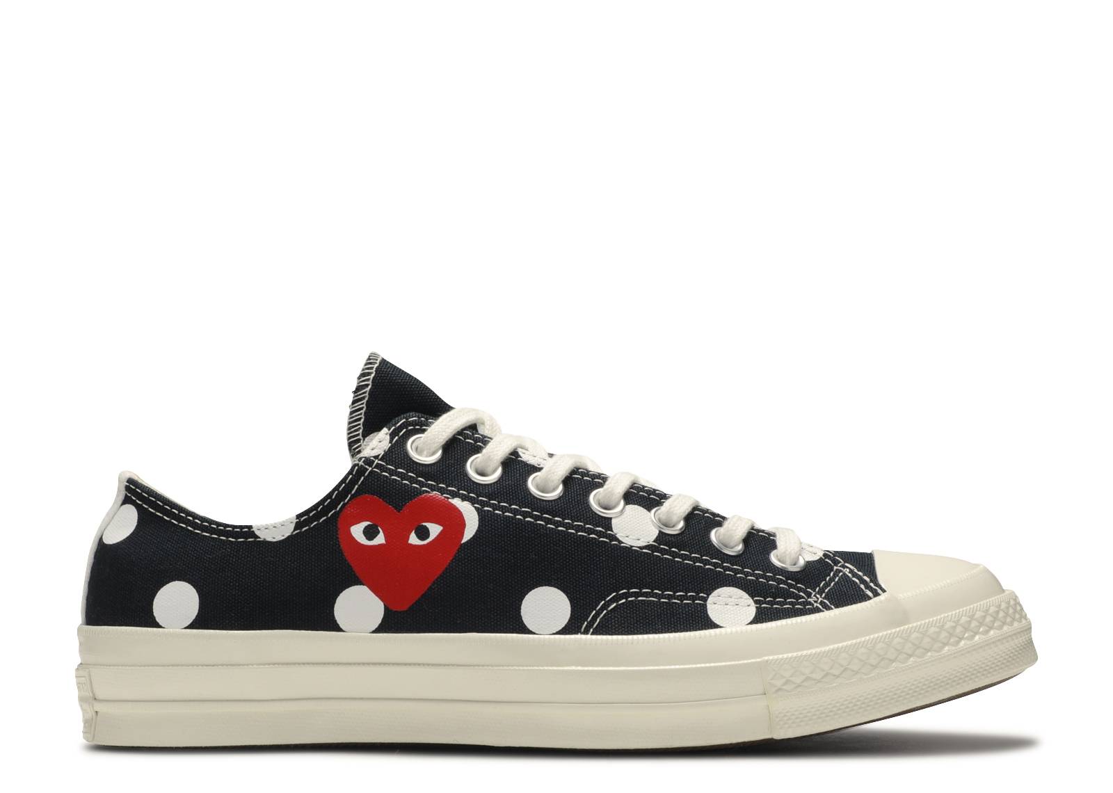 cdg converse black polka dot