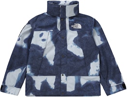 Supreme The North Face Bleached Denim Print Fleece Jacket Indigo 
