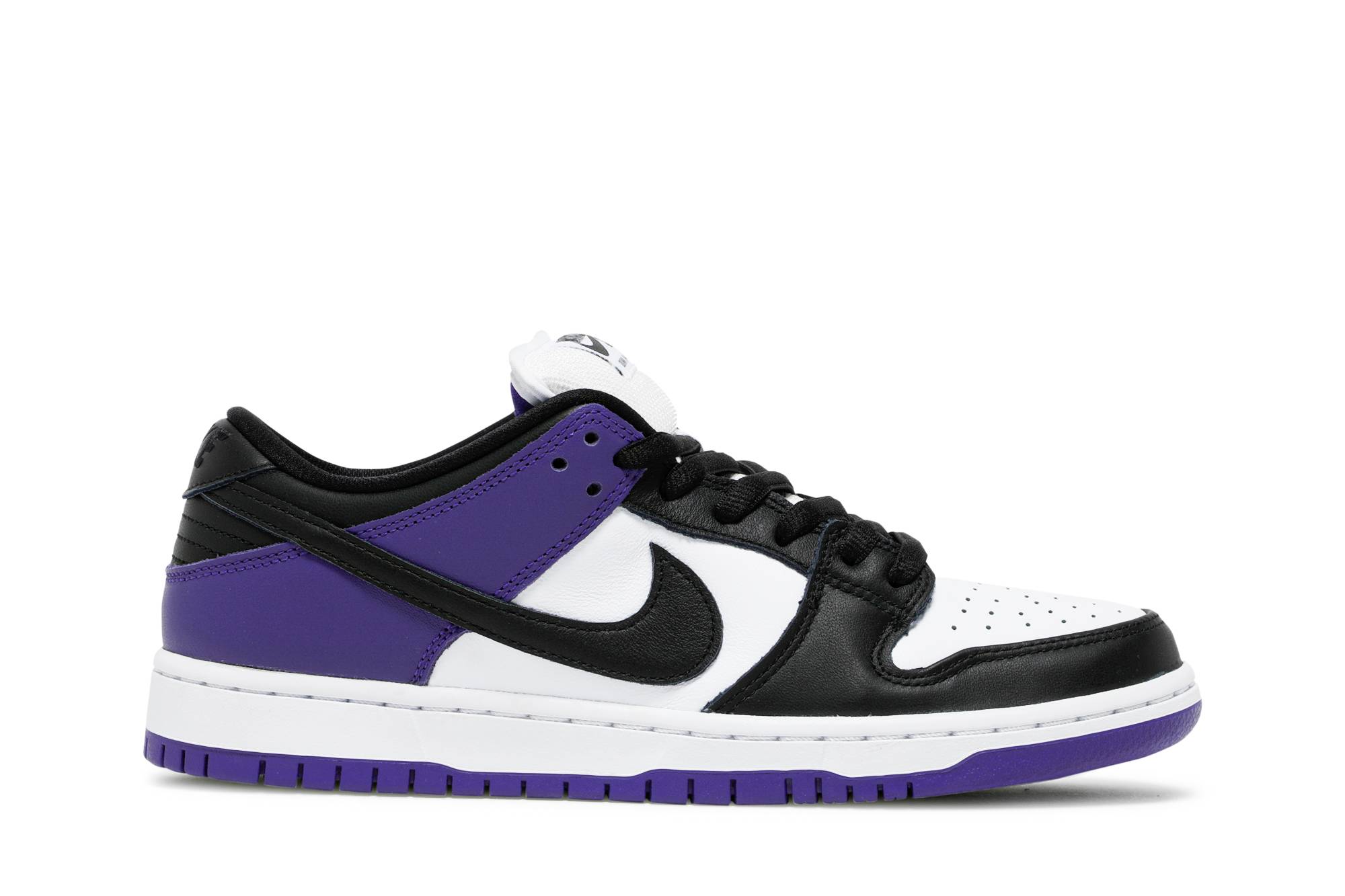 purple and white low dunks