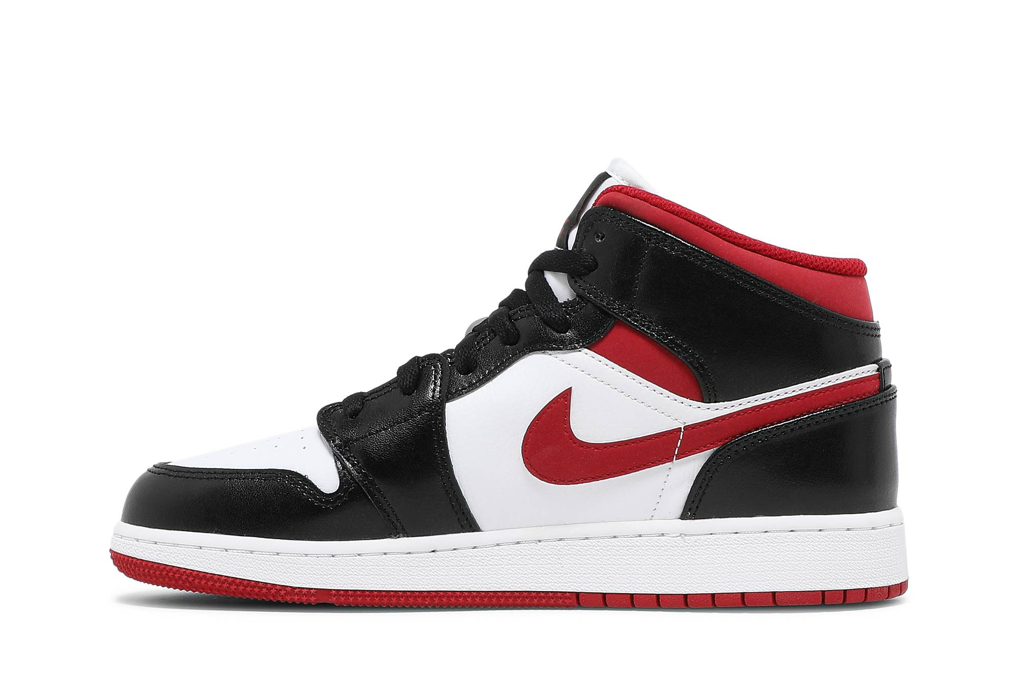 air jordan 1 mid black white gym red gs